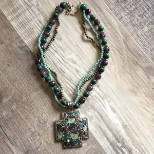 Beautiful Beaded cross necklace.